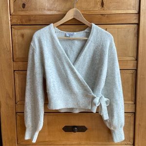 & other stories wrap cardigan in white melange